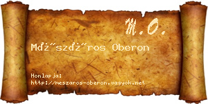 Mészáros Oberon névjegykártya